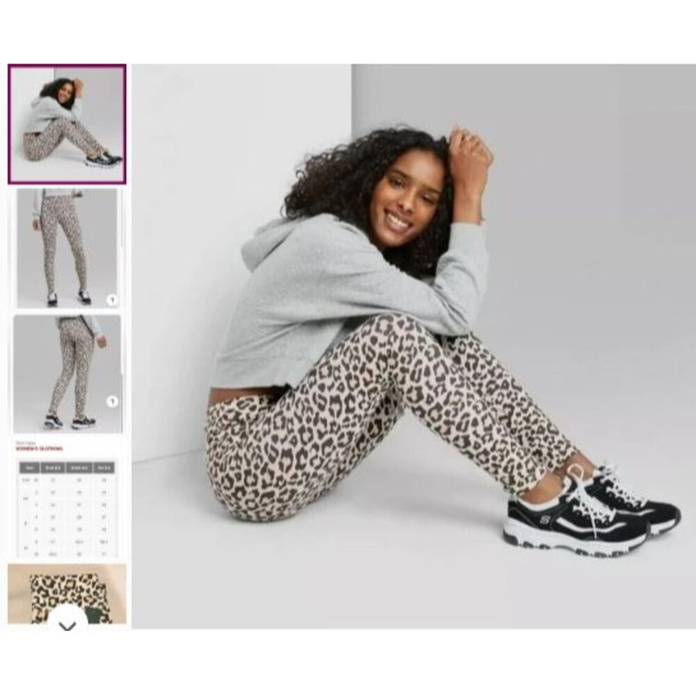 Leopard Print High-Waisted Leggings Wild Fable Ankle Length Leggings M Cotton